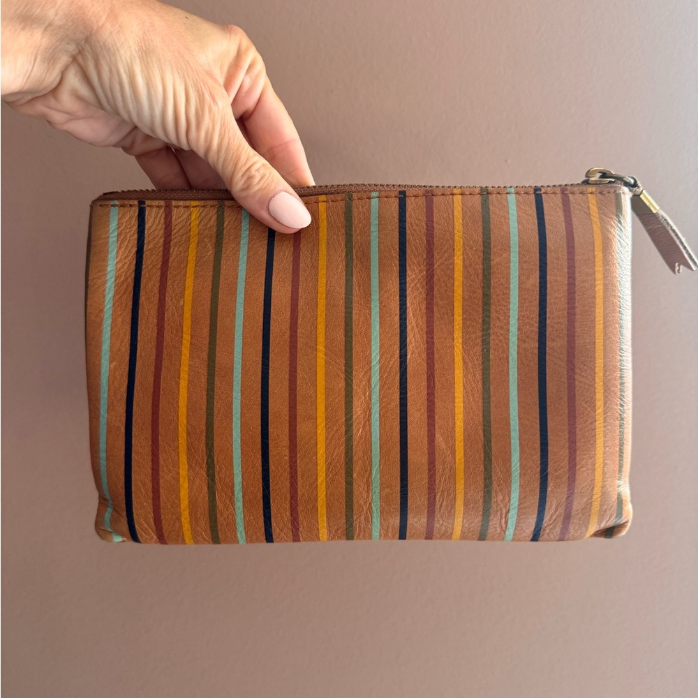 Madewell Multicolor Striped Leather Pouch